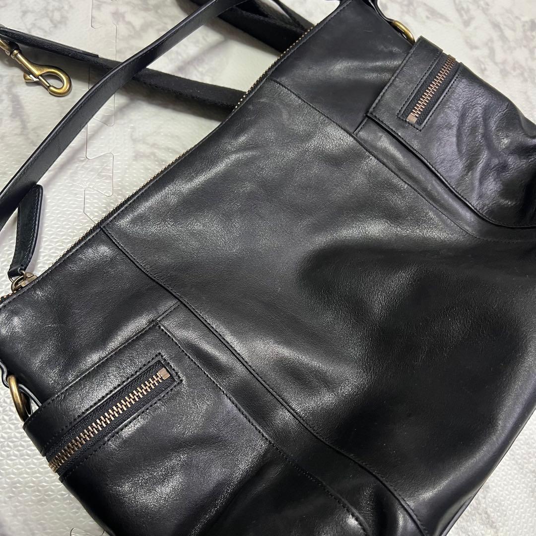 コーチ　71039 レザー　黒　2way ショルダーバック