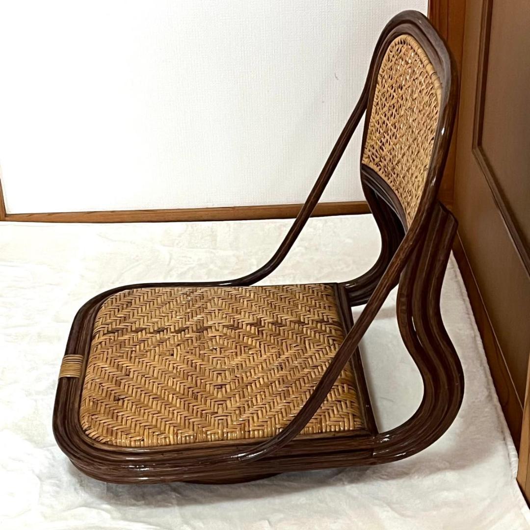 ラタン 回転座椅子 レトロ　ヴィンテージ　ラタンチェア　ロータイプ　2脚セット