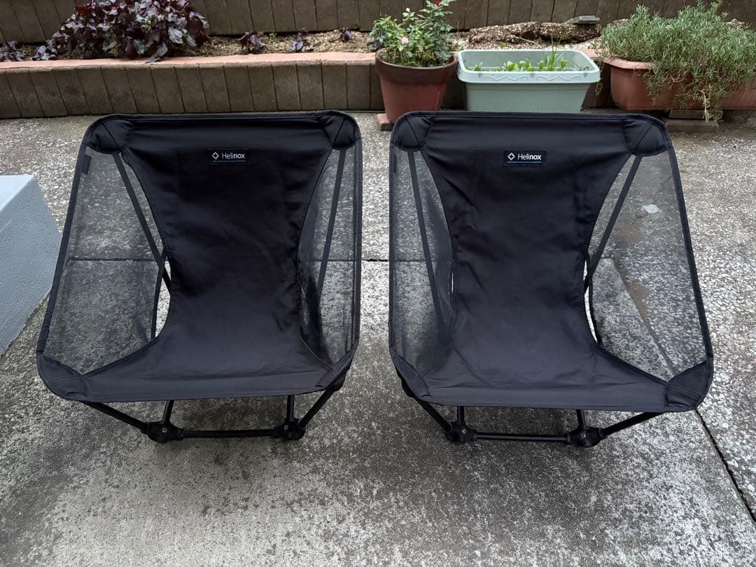 Helinox グラウンドチェア オールブラックカスタム 2脚セット