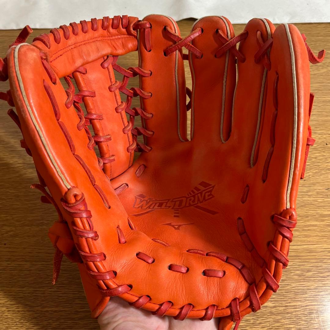 ミズノ WILD DRIVE 一般軟式 グローブ グラブ オレンジ 外野用 美品