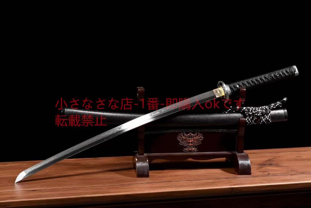 『墨耀』T10覆土焼刃波紋鏡面侍刀 古兵器 武具 刀装具 日本刀 模造刀 居合刀