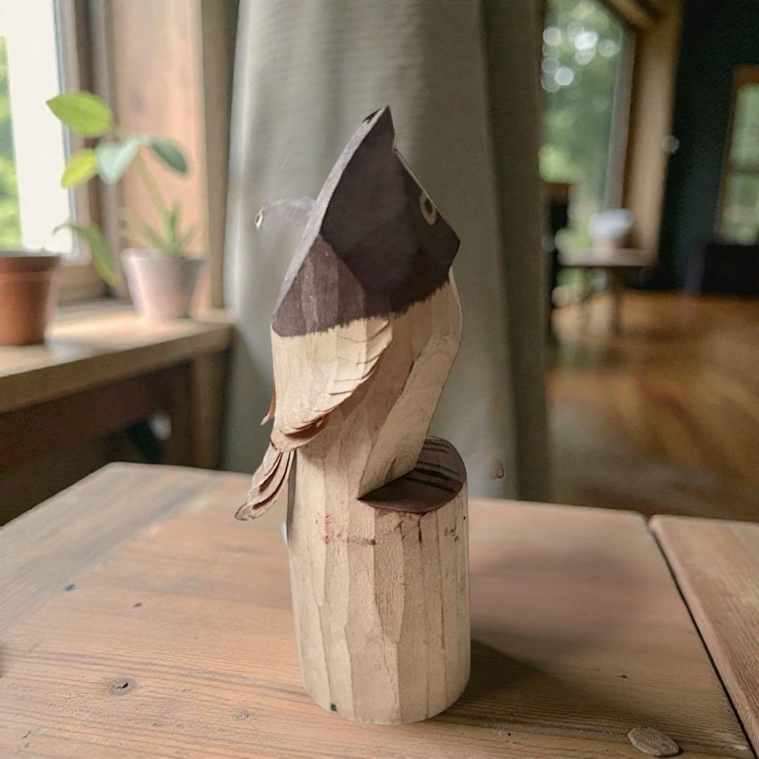 古玩 山形県米沢市 郷土玩具 笹野一刀彫 ミミズク 廃盤品 民藝 農民美術