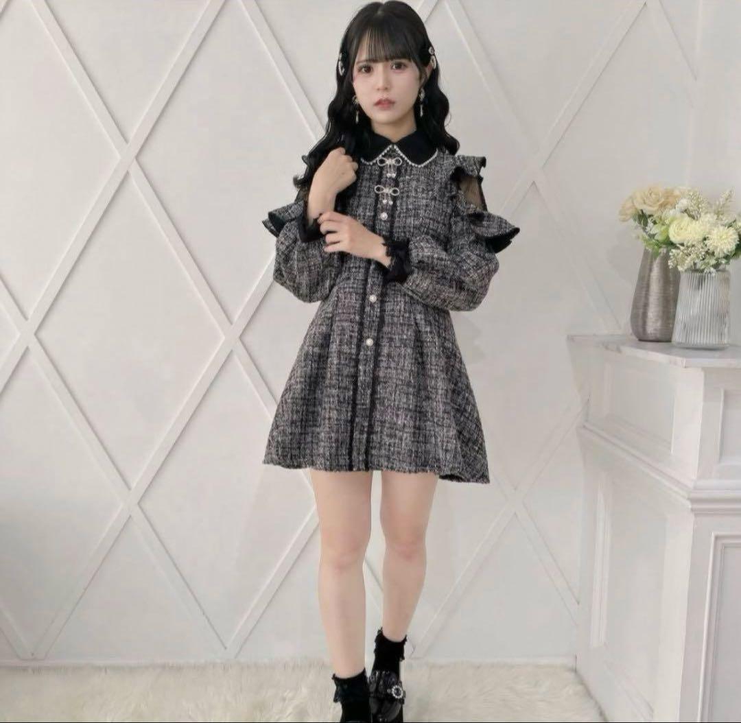 ROJITA ロジータ ダブルリボンツイードワンピース