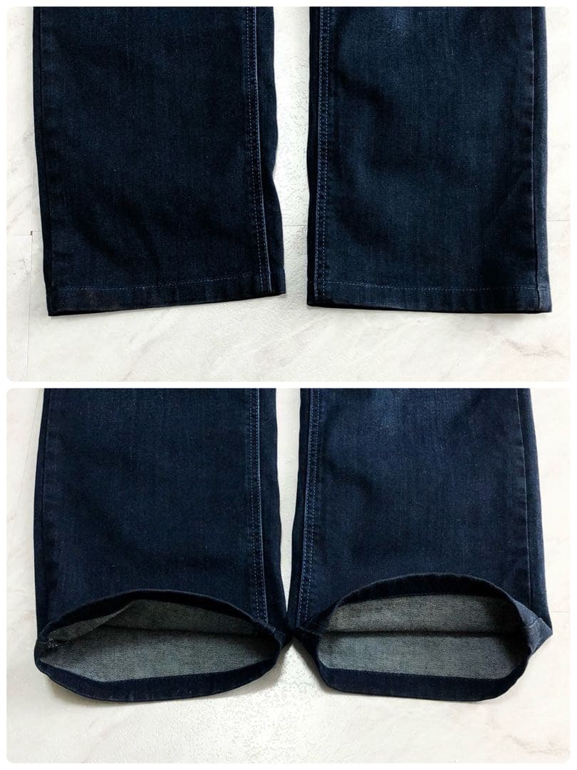 【美品 希少】ZILLI デニム パンツ ストレッチ 濃紺 総柄 レザー 48