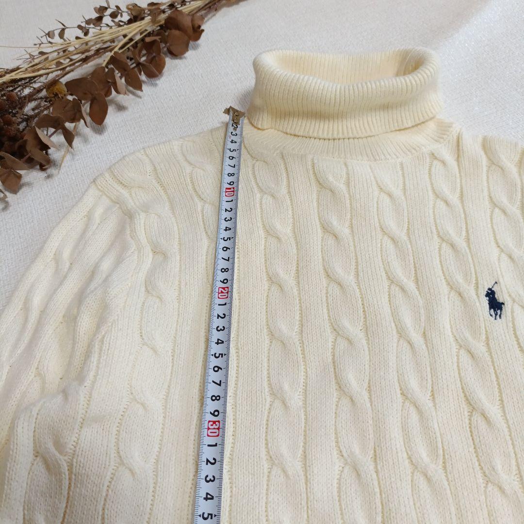 ポロラルフローレン　ケーブルニットハイネック　タートル　アイボリー