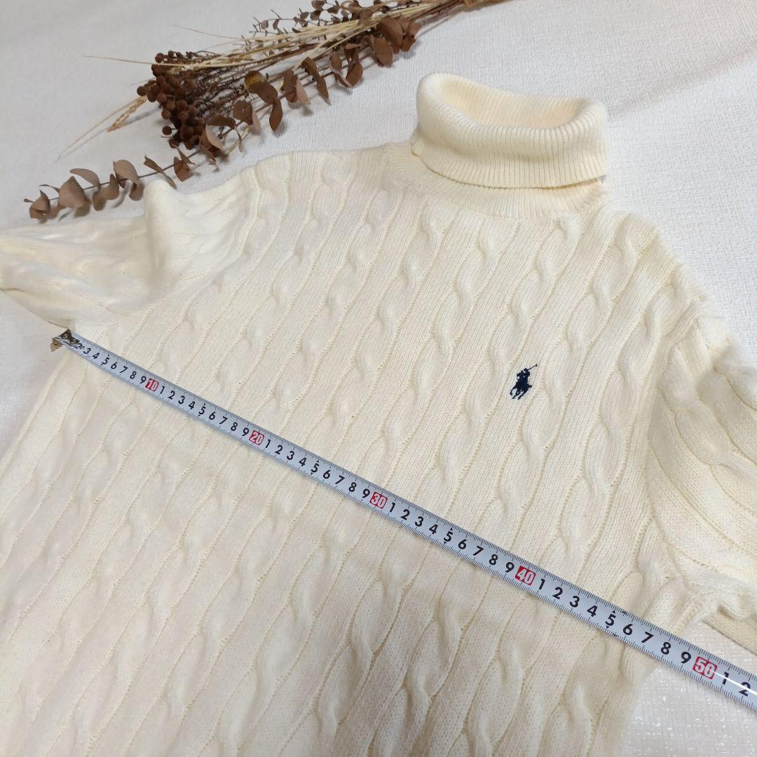 ポロラルフローレン　ケーブルニットハイネック　タートル　アイボリー