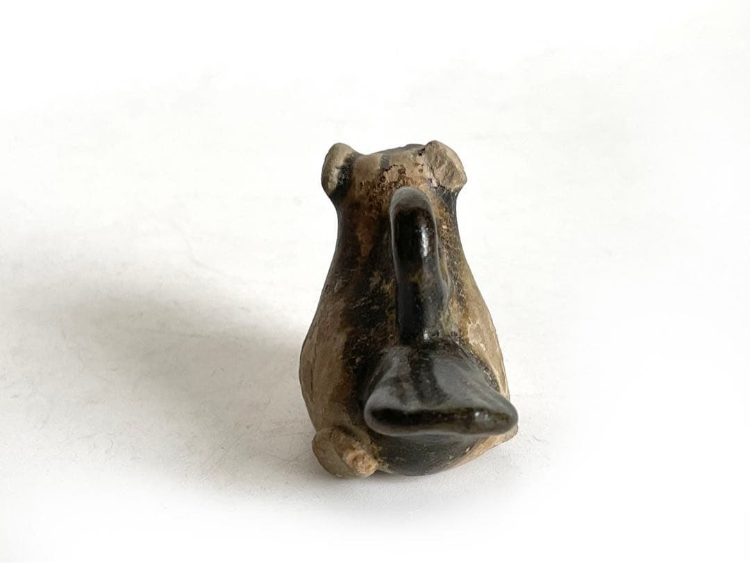 骨董　アンティーク　長沙窯　獣形玩具　犬　文鎮　土人形　民芸　民藝　発掘品