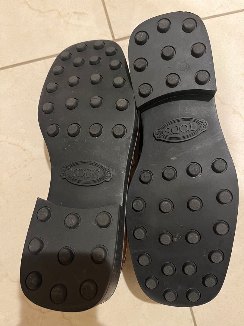 トッズ　ローファー　36.5（23.5）ブラウンレザー厚底ゴールド金具