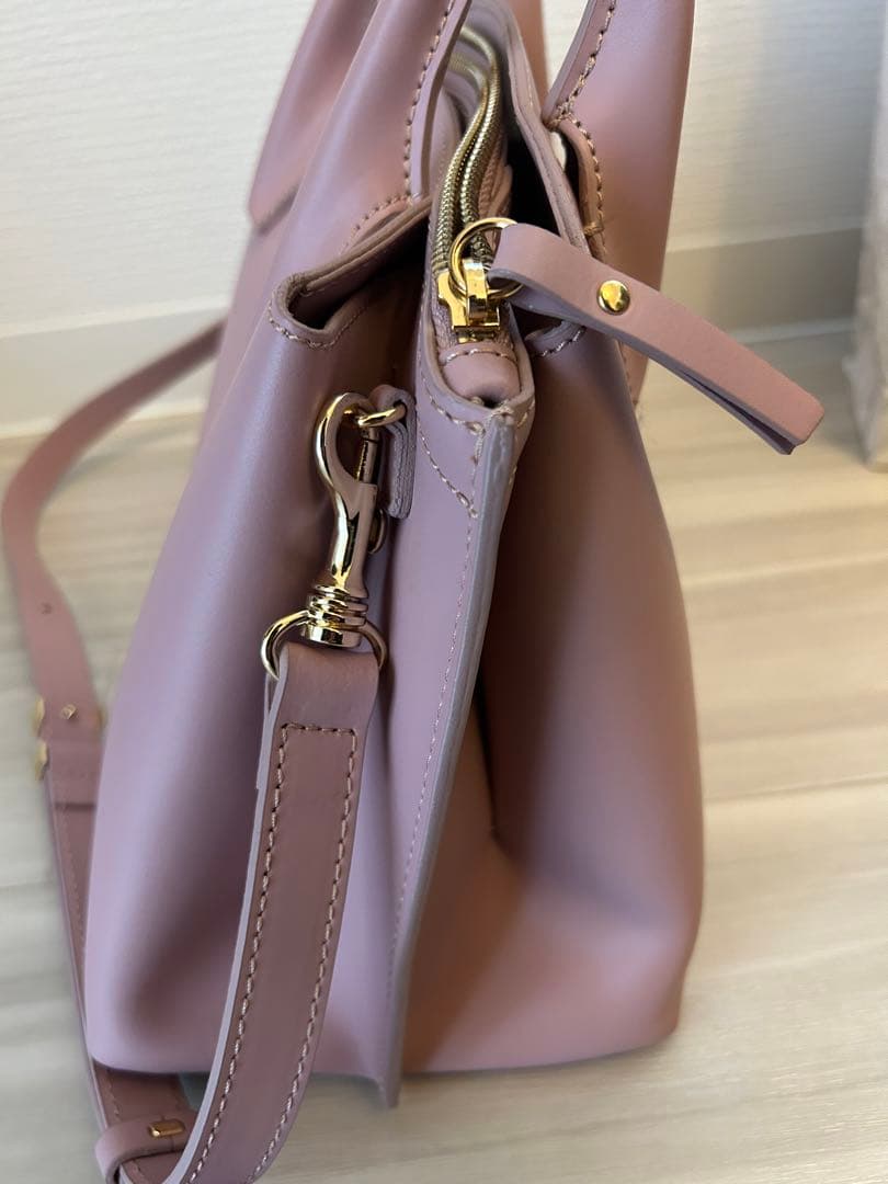 お値下げ【美品】LACUCCI ピンクレザー ハンドバッグ ショルダーバック