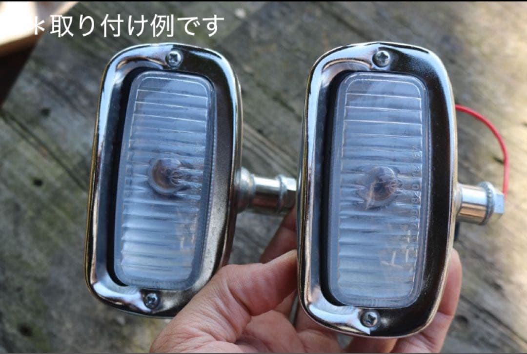 【新品未使用】 ダブル　ヘッドライト　専用ステー付き　チョッパー　ハーレー