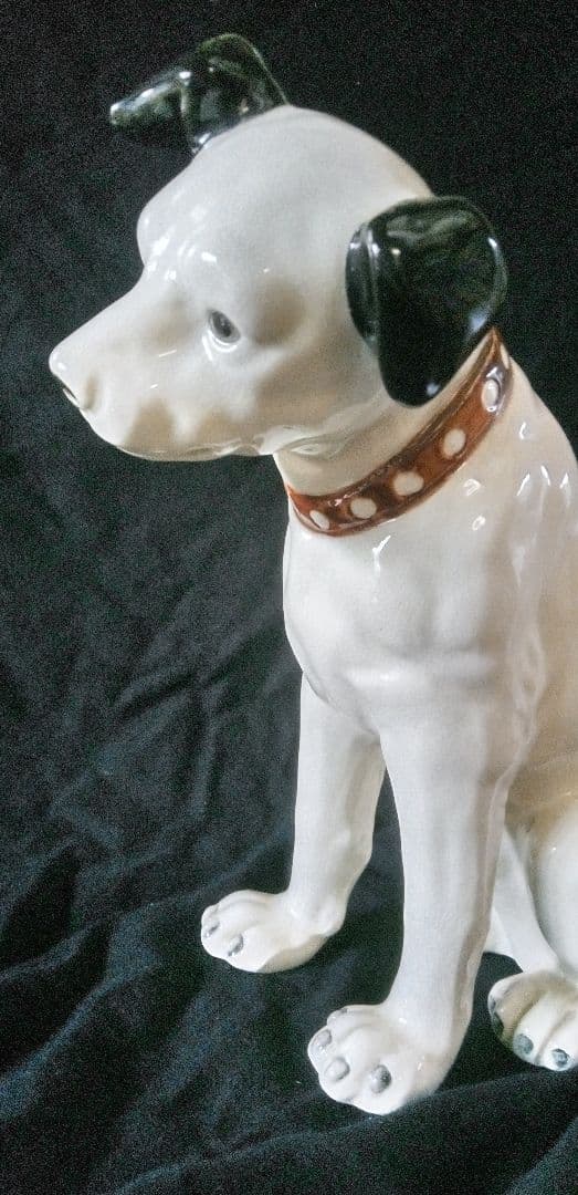 みーちゃんです。Victor ビクター 犬 ニッパー大き 陶器製 当時置物