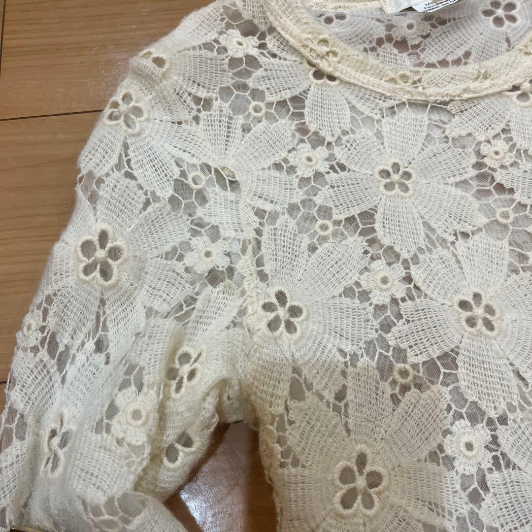 【値下げ！】COMME des GARÇONS レース花柄長袖トップス S