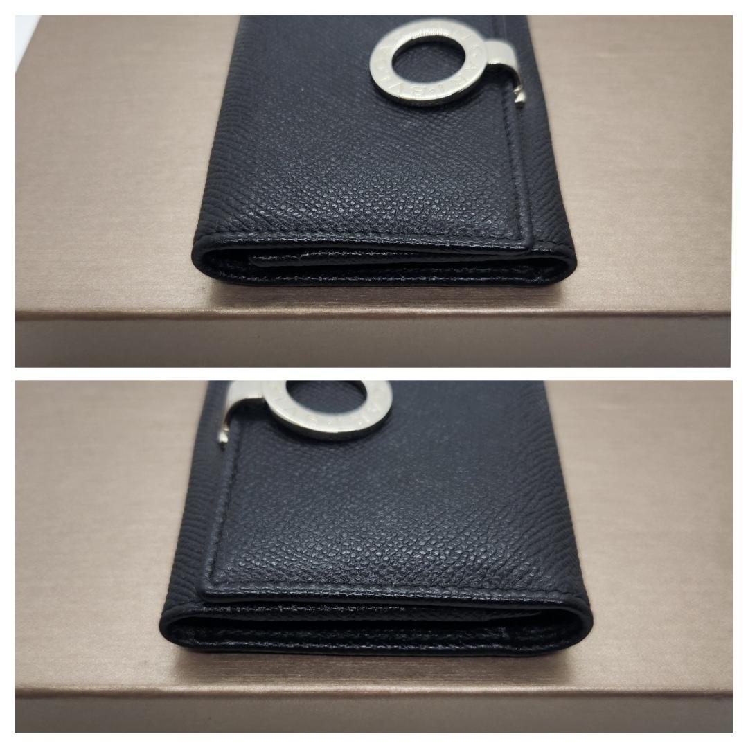 極美品 BVLGARI ブルガリ レザー カードケース 名刺入れ ブラックレザー