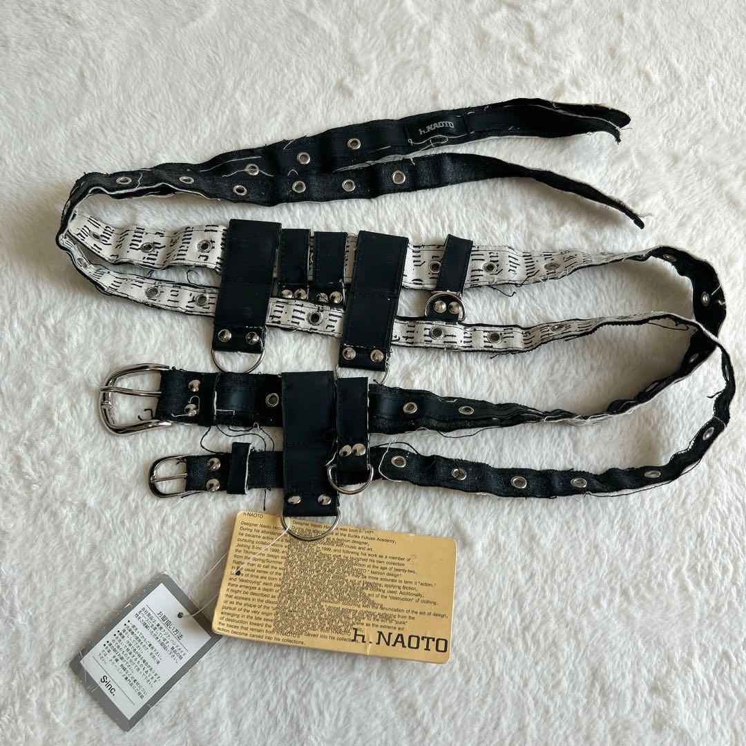 希少 タグ付き h.NAOTO y2k 英字プリント ウエストベルトPUNK