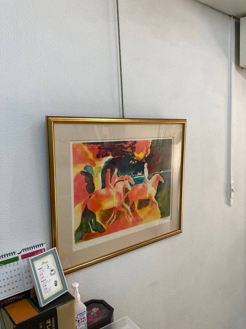 ギヤマン　「馬にのる人」　リトグラフ