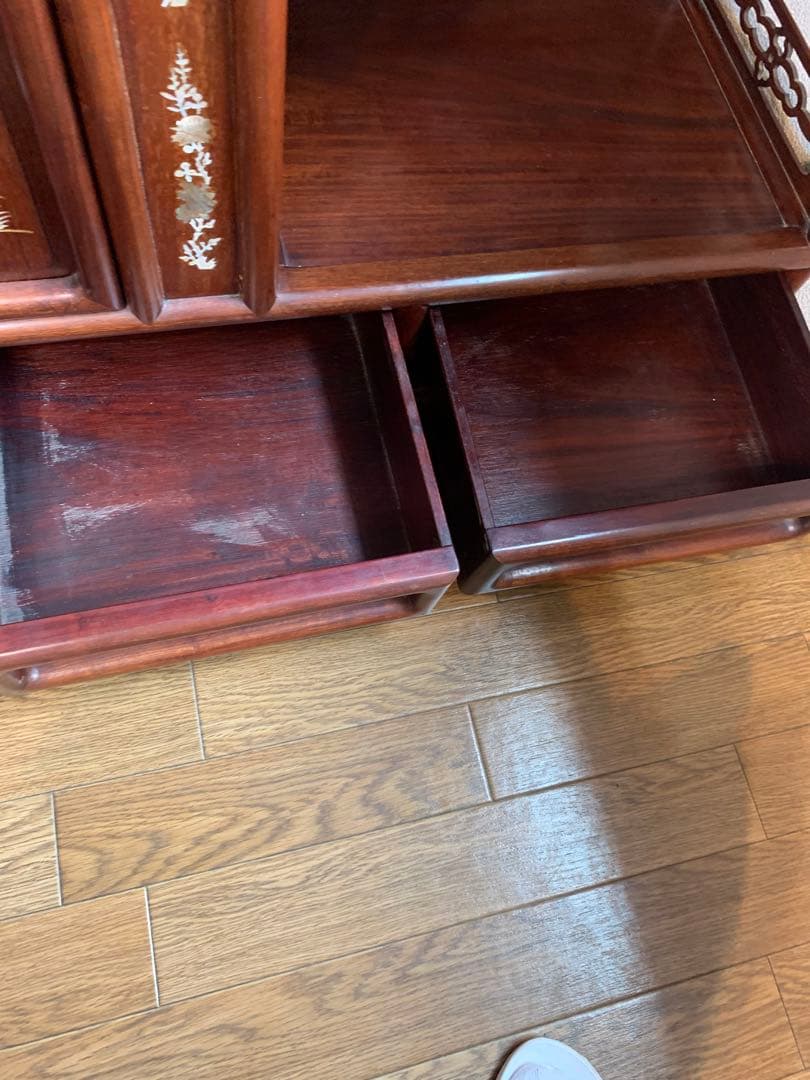 螺鈿細工 茶箪笥 シェルフ 茶棚 貝 古道具