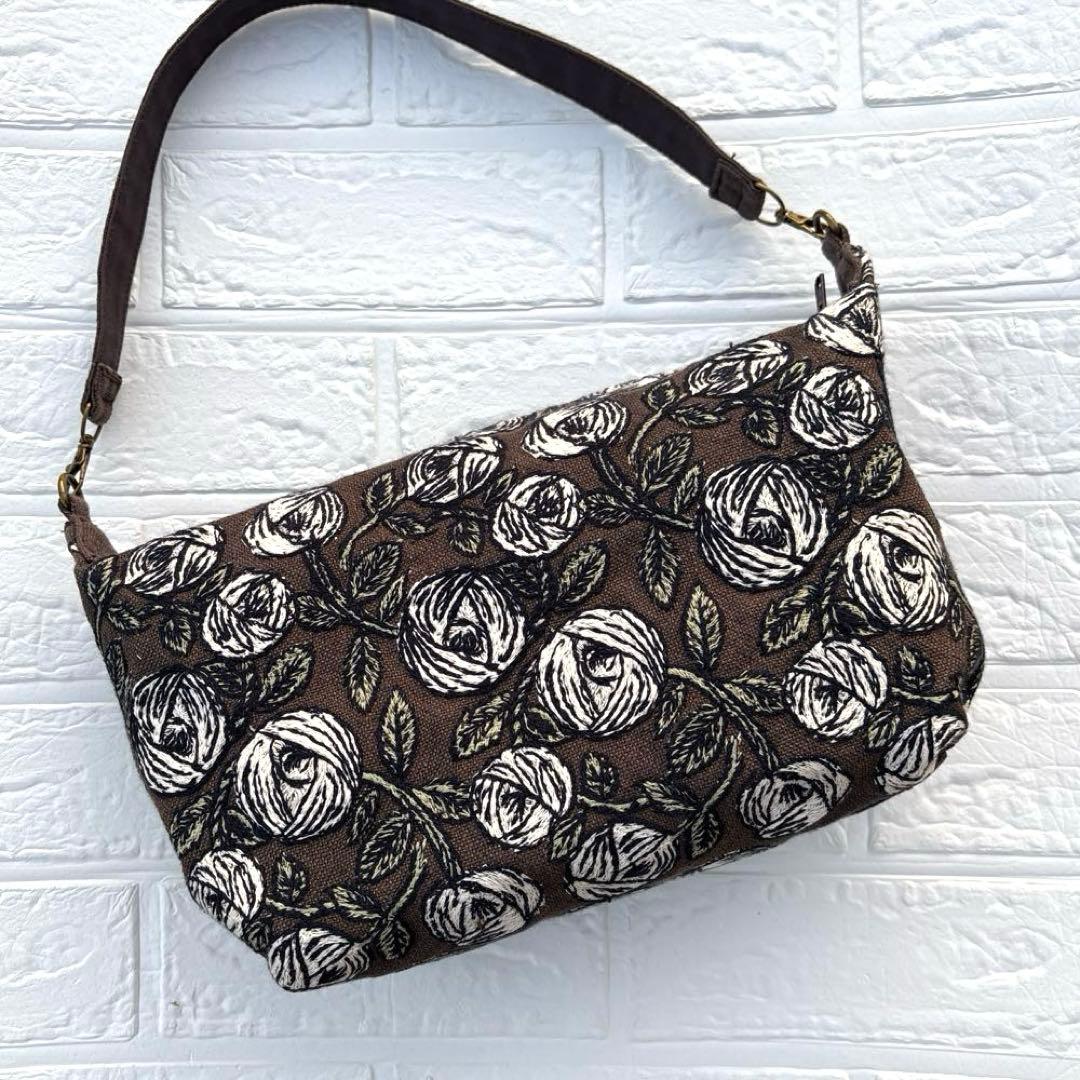 60205A ハンドメイド　ミナペルホネン　ボックス型ワンショルダーバック