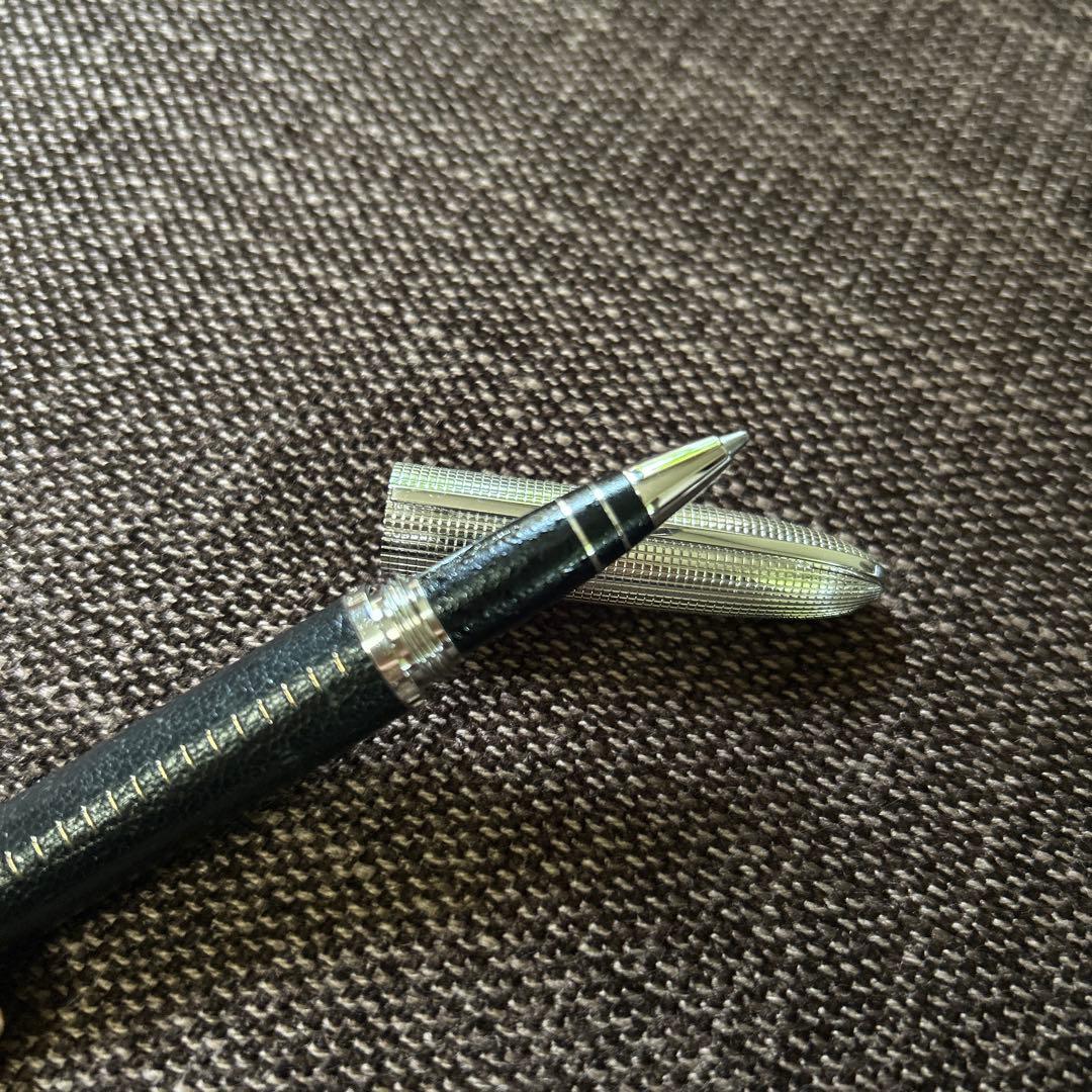 ルイヴィトン　ドックキュイール　黒　ロジウム　ローラーボール