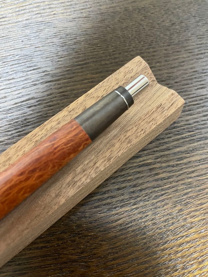 野原工芸 斑紋黒染色 シーオーク SANZ銀クリップ 固定式口金付属 シャーペン