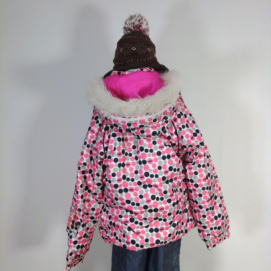 スキーウェア　140cm　女の子　キッズ　子供　ピンク　青　ゴーグル　ニット帽