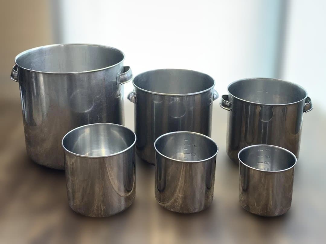 ステンレス製 寸胴鍋 キッチンポット６個＋油こし４個 セット 厨房 業務用