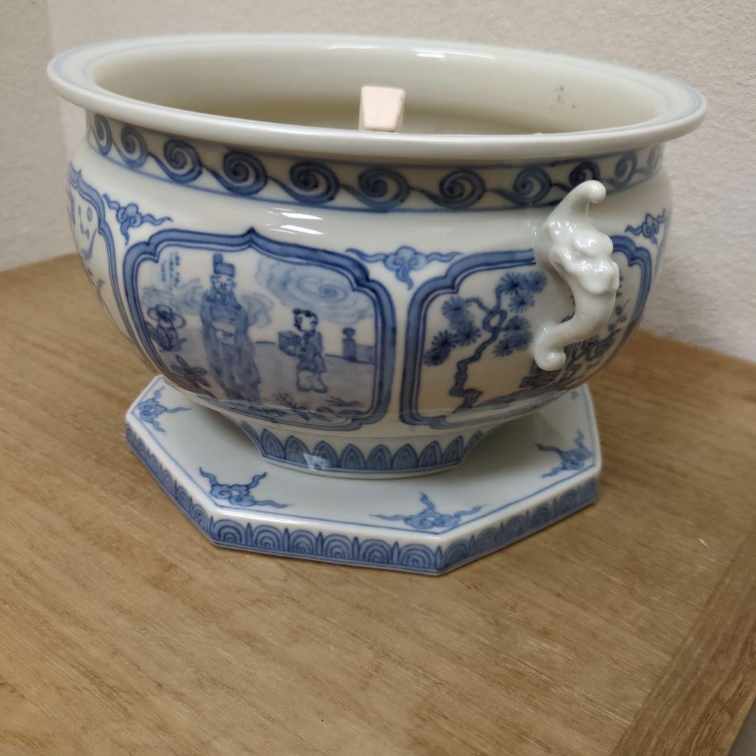 瓶掛　青白磁 　灰　五徳　敷板付き　茶道具　煎茶道具　火鉢