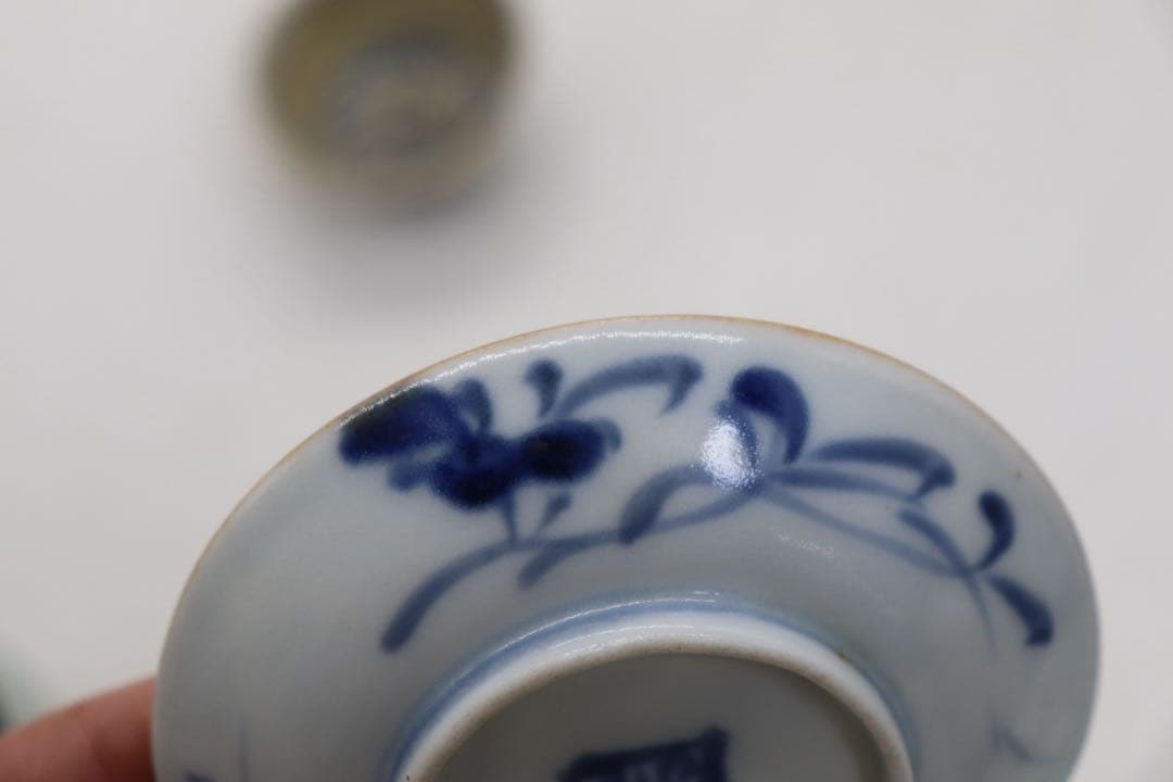 中国　明時代　清時代　小皿　小杯　レンゲ3点まとめ　アンティーク　送料込み901