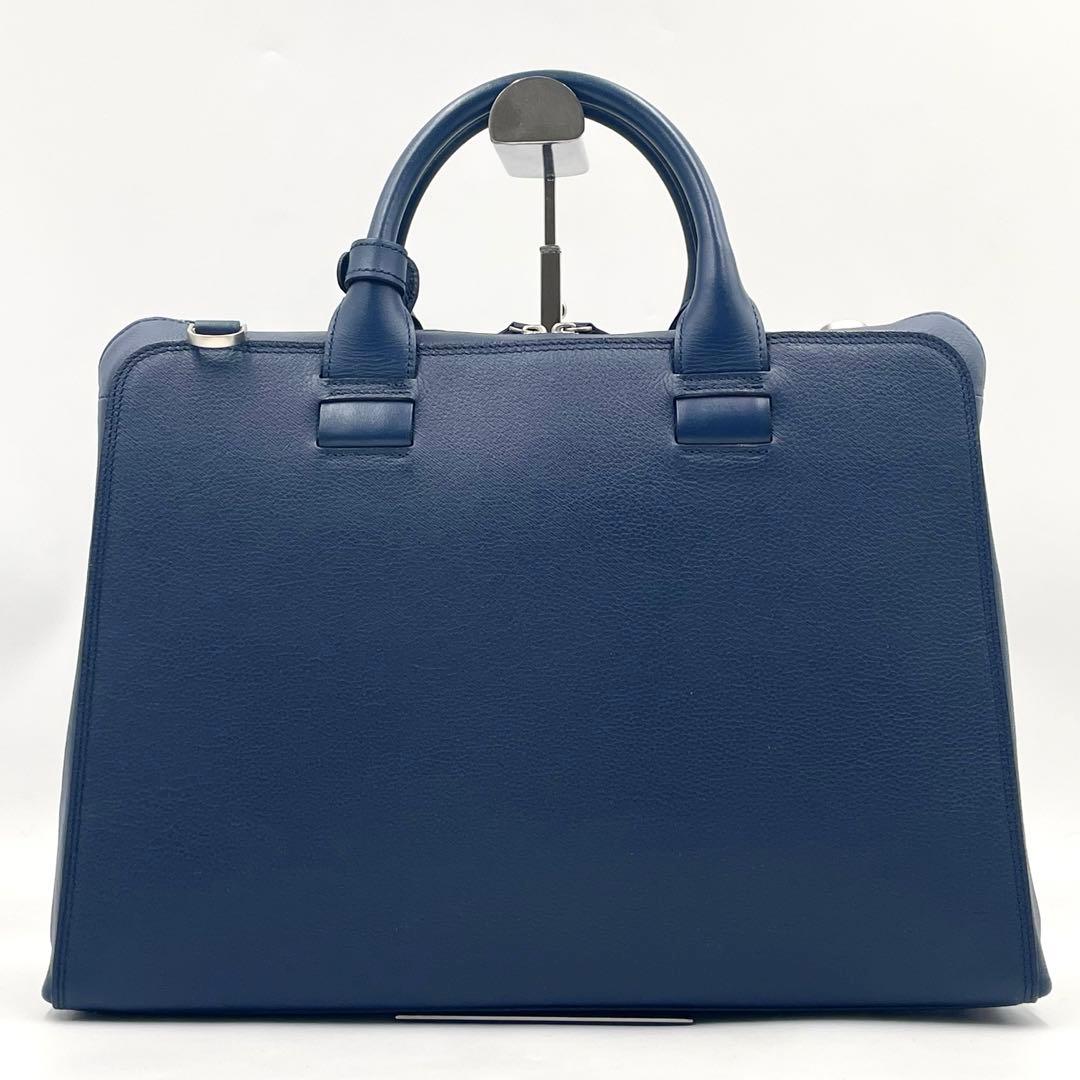 【極美品】ultima TOKYO レザー 2wayブリーフケース ネイビー