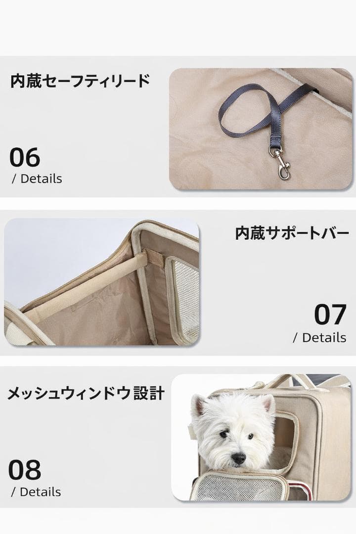 安心設計 3WAY ペットキャリーリュック