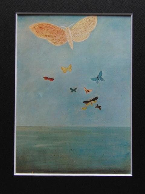 三岸好太郎、【海洋を渡る蝶】、新品高級額 額装付、年代物・希少画集画