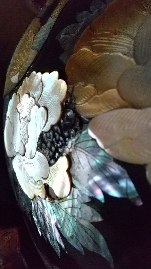 螺鈿細工の特大壺花器