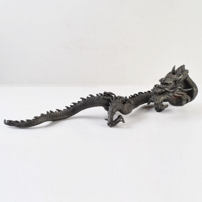 オベサス　時代金工　古銅鍍金　龍　置物　重さ約4kg　D　R9340H