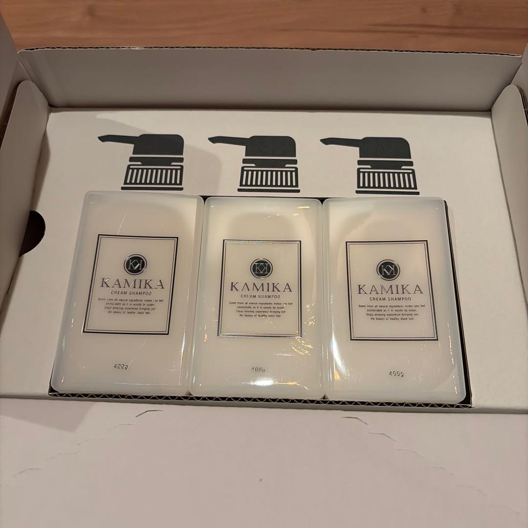 KAMIKA 黒髪クリームシャンプー 400g 3本セット