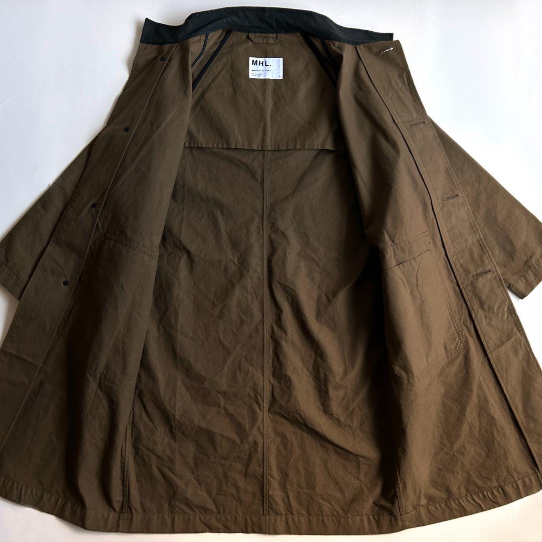 【極美品】MHL. オイルドコットン スタンドカラー ロングコート