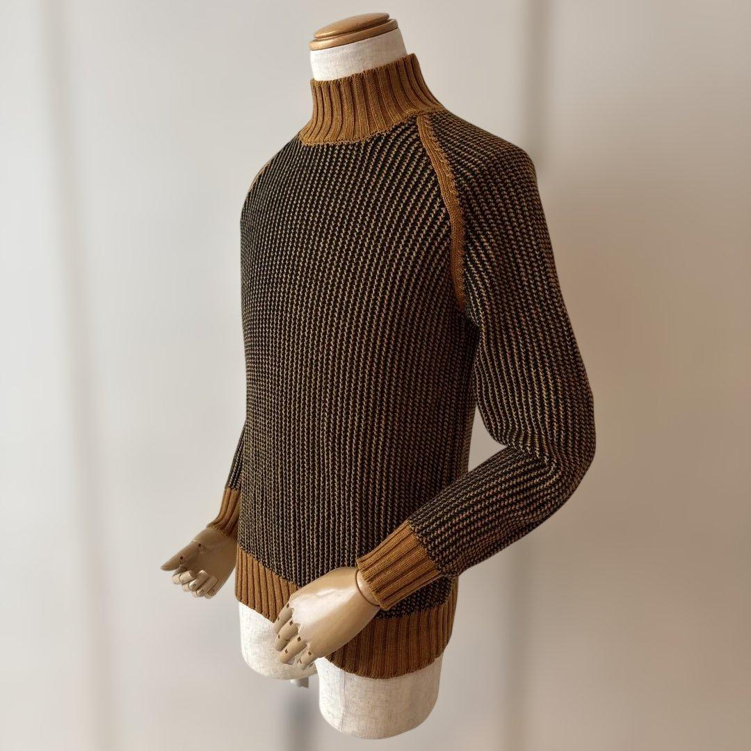 ザノーネ／モックネックニット／ブラウンミックス／46