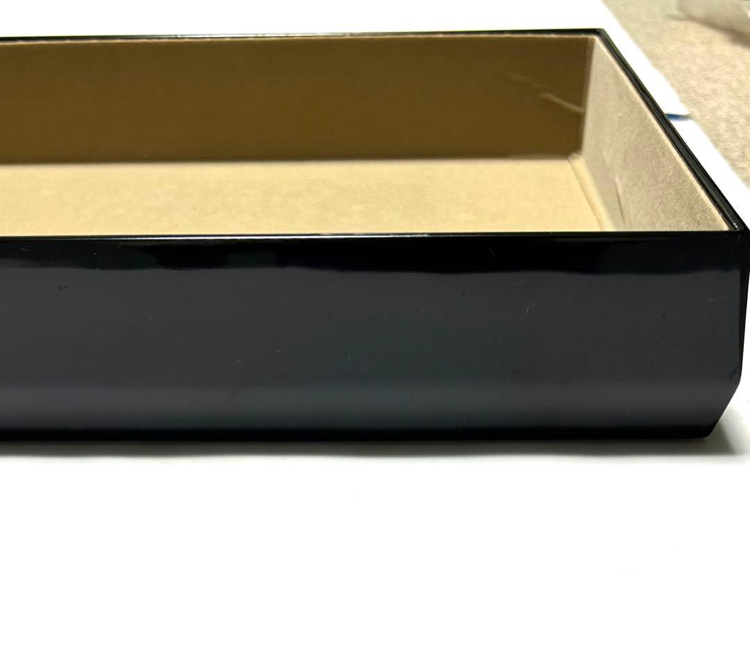 新品レア！松田林山作　漆器蒔絵 重箱 文箱　花模様 黒色