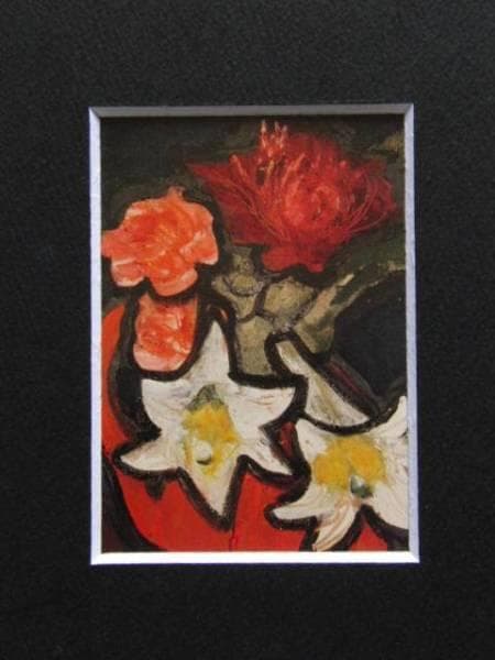 林　武、百合、希少画集画、新品高級額・額装付、状態良好