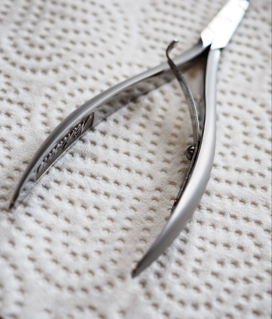 中曽根Cuticle Nipper シルバー ステンレス製 ケース付き