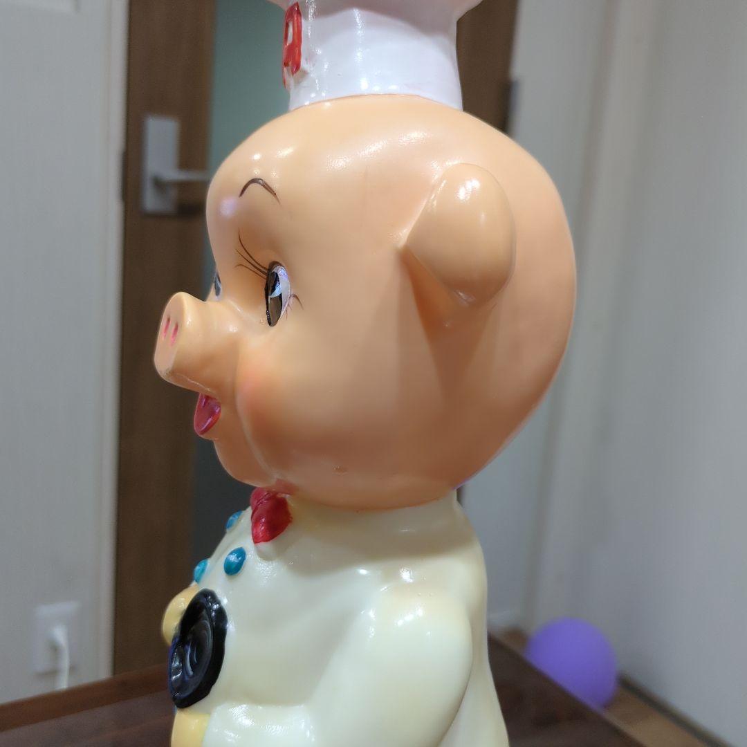 【非売品】エースコック 豚のシェフ フィギュア 約32.5センチ　ソフビ人形