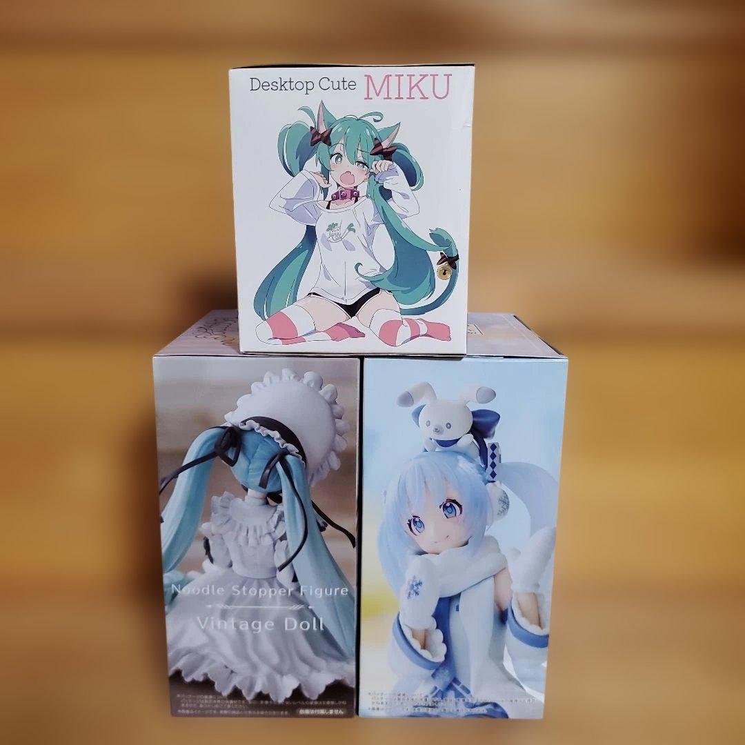 初音ミク Desktop Cute フィギュア+初音ミク、雪ミクぬースト 3点