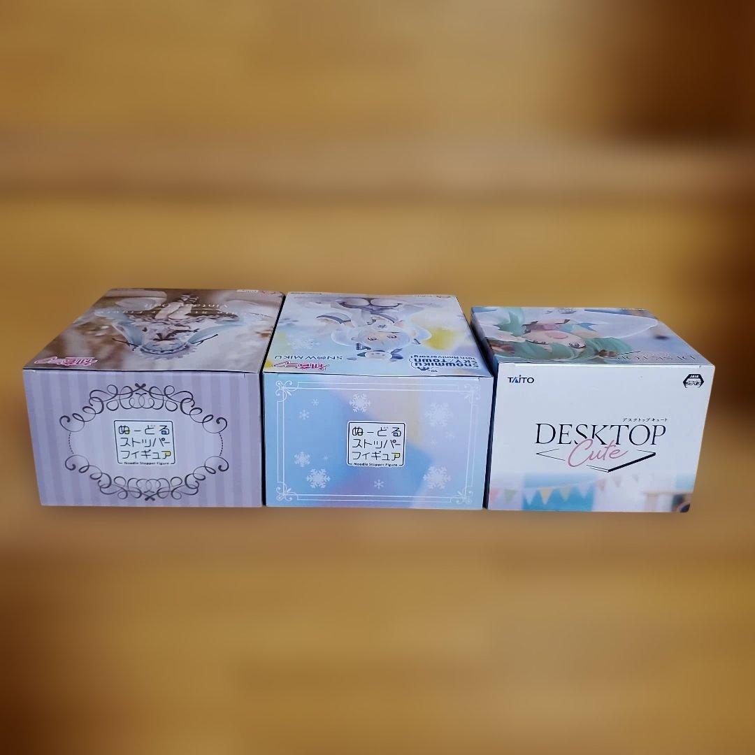 初音ミク Desktop Cute フィギュア+初音ミク、雪ミクぬースト 3点