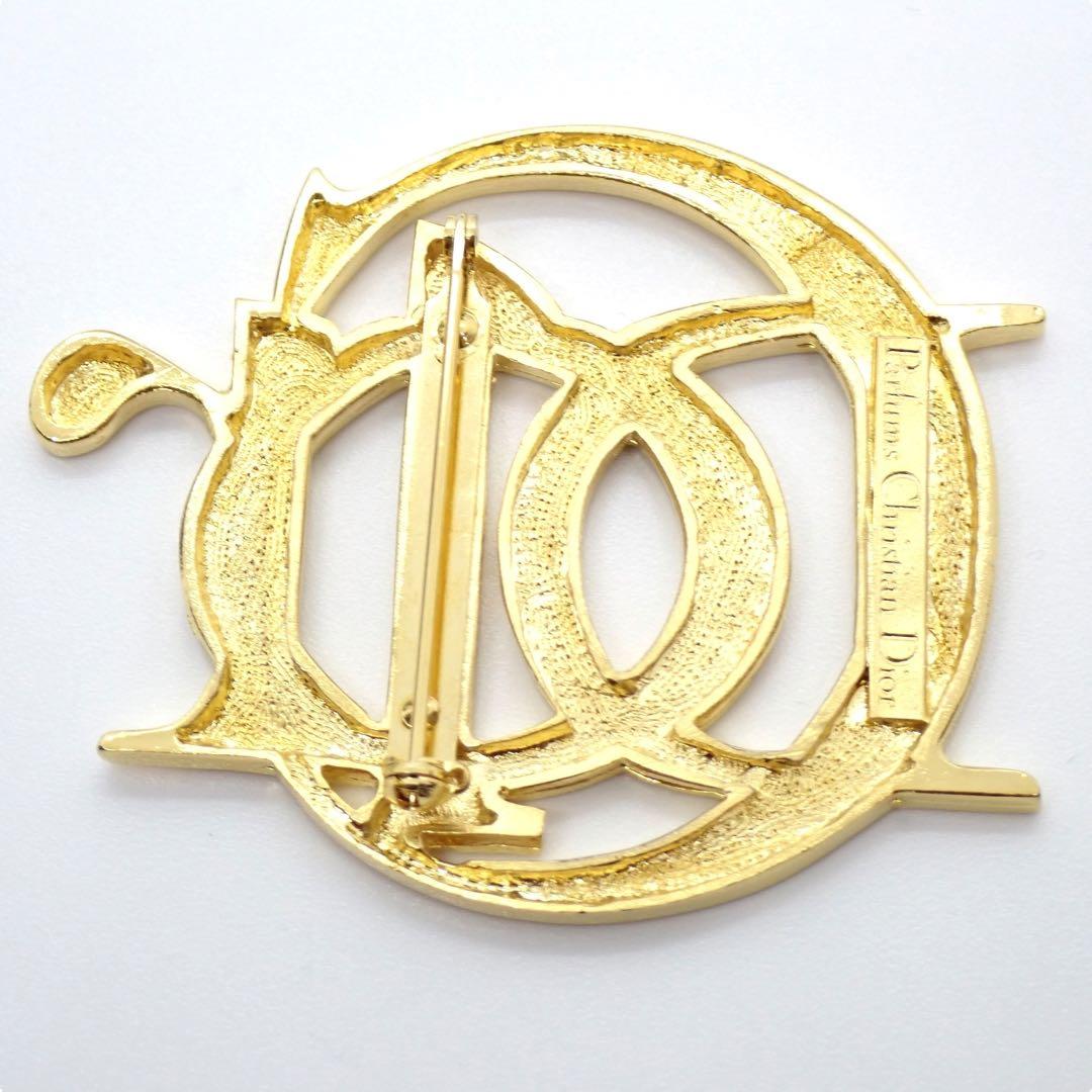 希少✨　Dior　ビッグロゴ　ピンブローチ　エンブレム　ゴールド