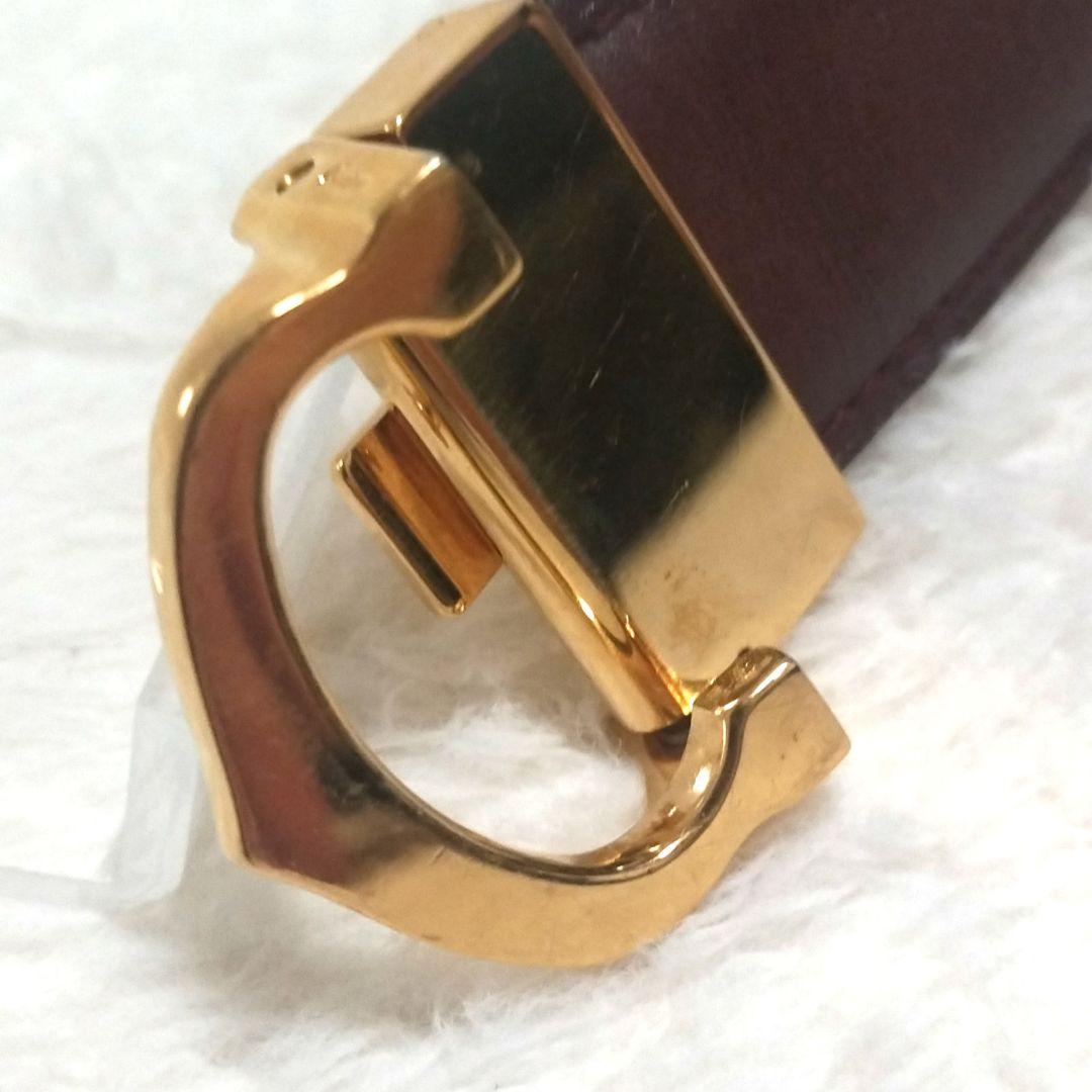 【美品】Cartier カルティエ ゴールドロゴバックル レザーベルト 廃盤