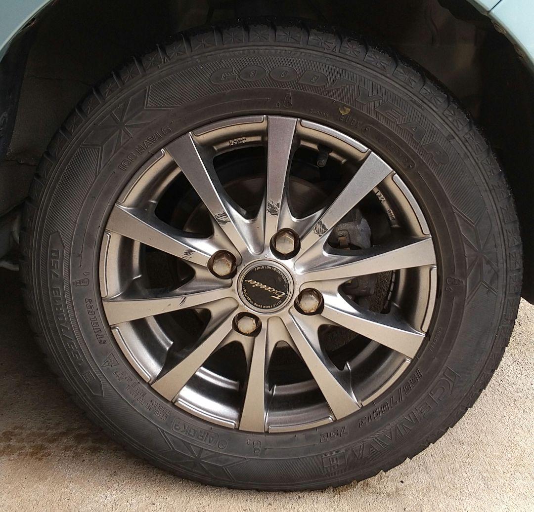 ■スタッドレス155/70R13ダイハツ★アルミ付４本●