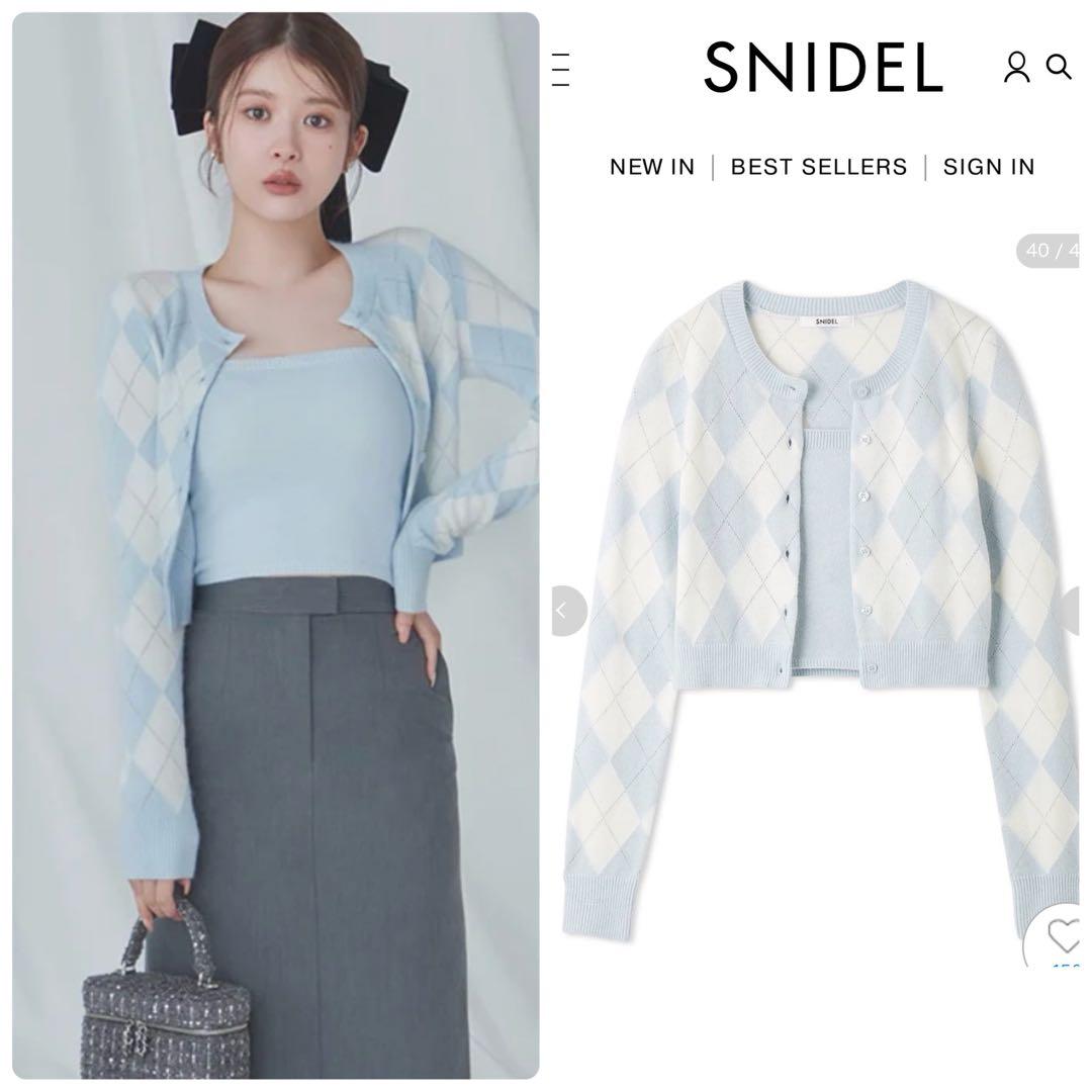 完売色♥️新作新品✨ SNIDEL アーガイルニットアンサンブル✨ LBLU