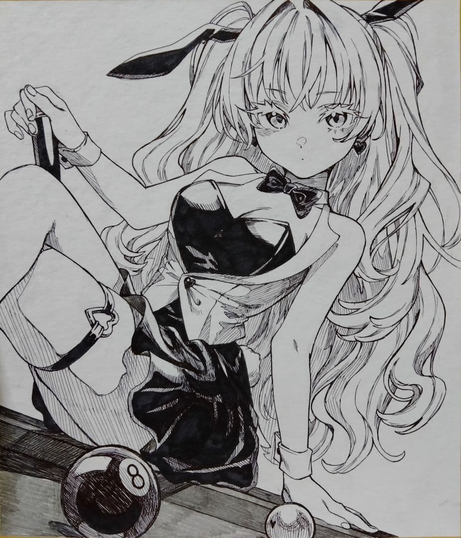 し*こ様 47.オリジナル手描きイラスト　モノクロ