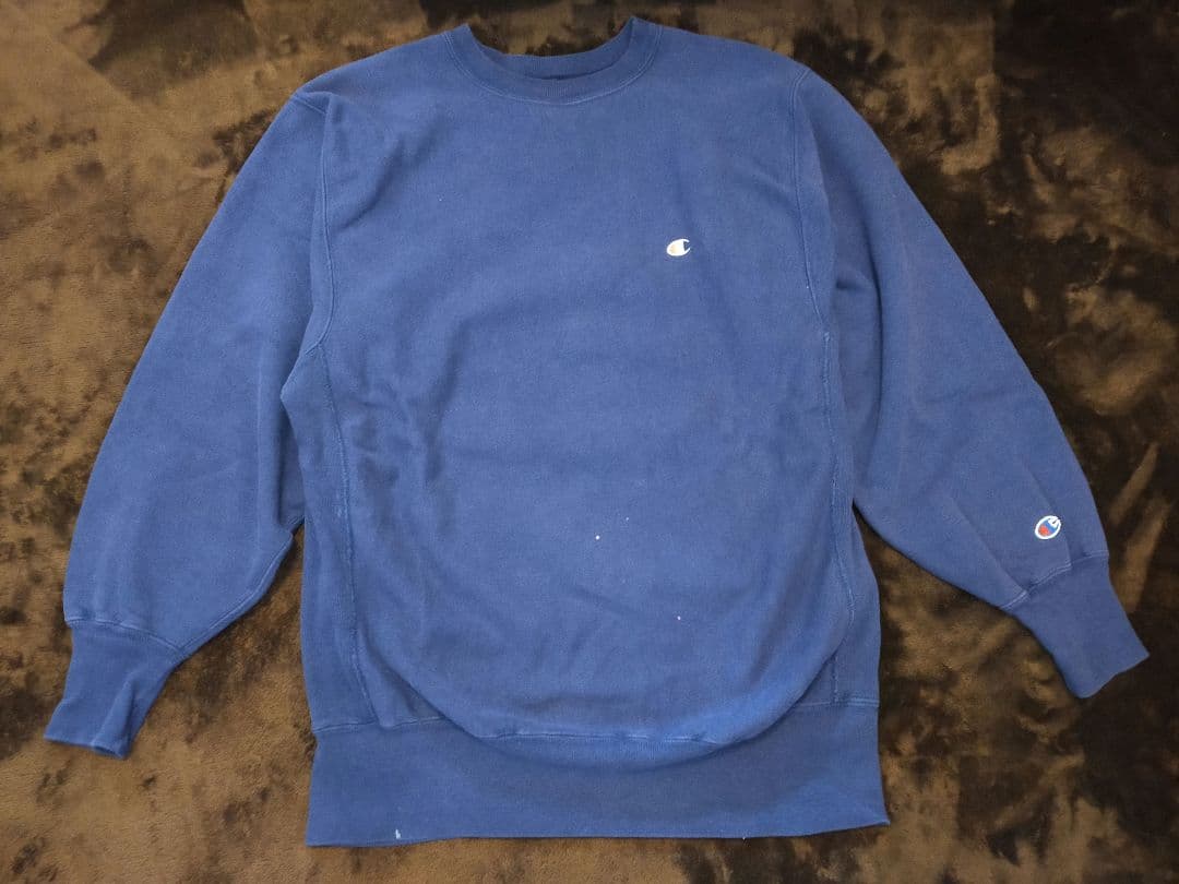 90sChampionリバースウィーブ ナス紺スウェット XL