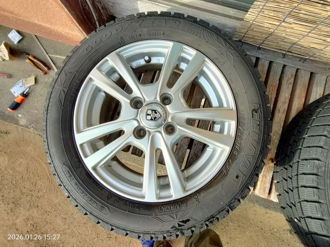 スタッドレスタイヤ&ホイールセット　165-65-14　ソリオ　直接引取希望