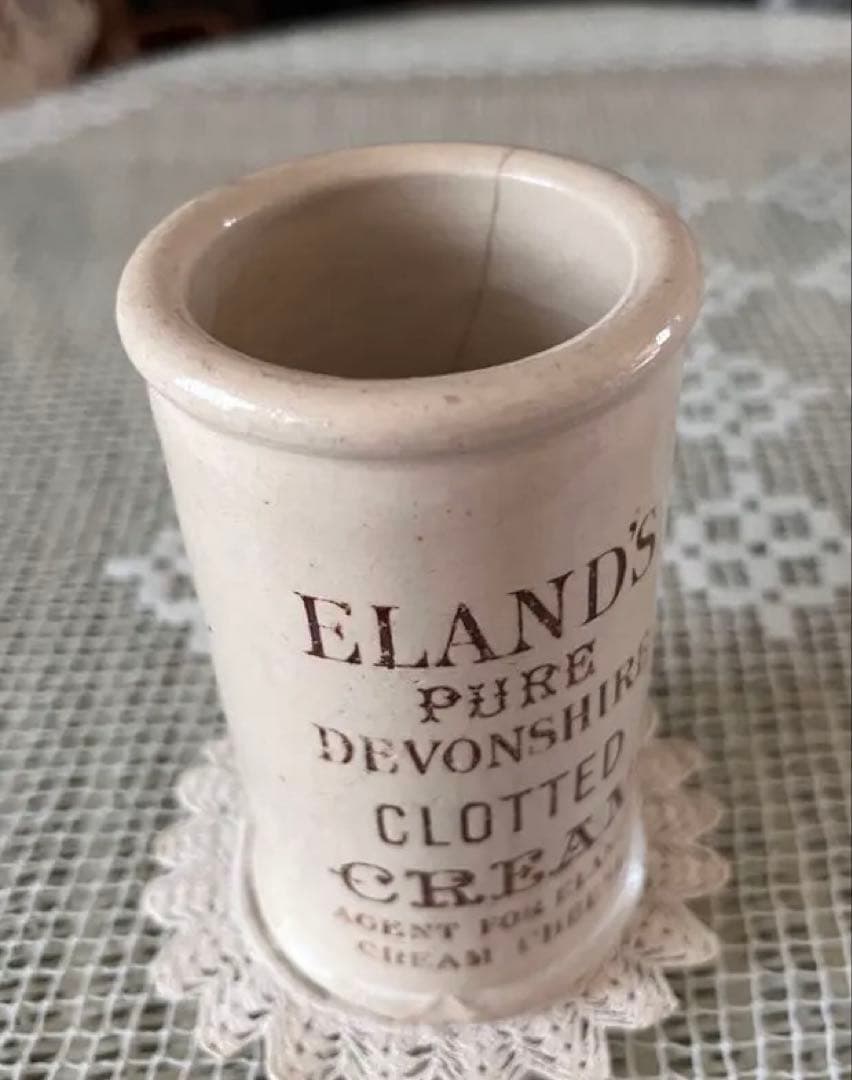 イギリスアンティーク 激レア クロテッドクリーム ブラウンレター