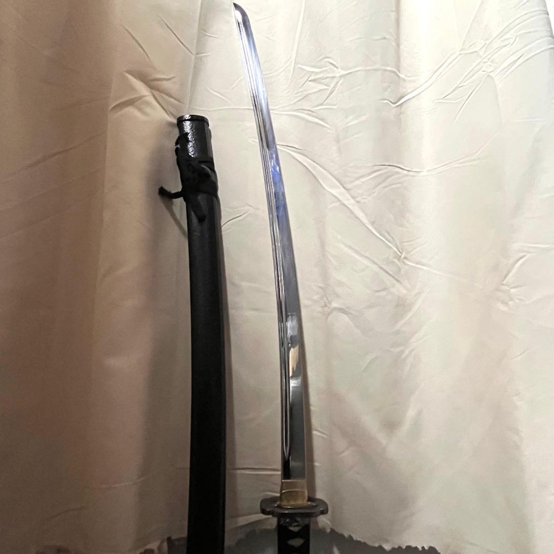 即購入歓迎 模造刀 柄巻黒 黒鞘 日本刀 模擬刀[値下げ交渉可]